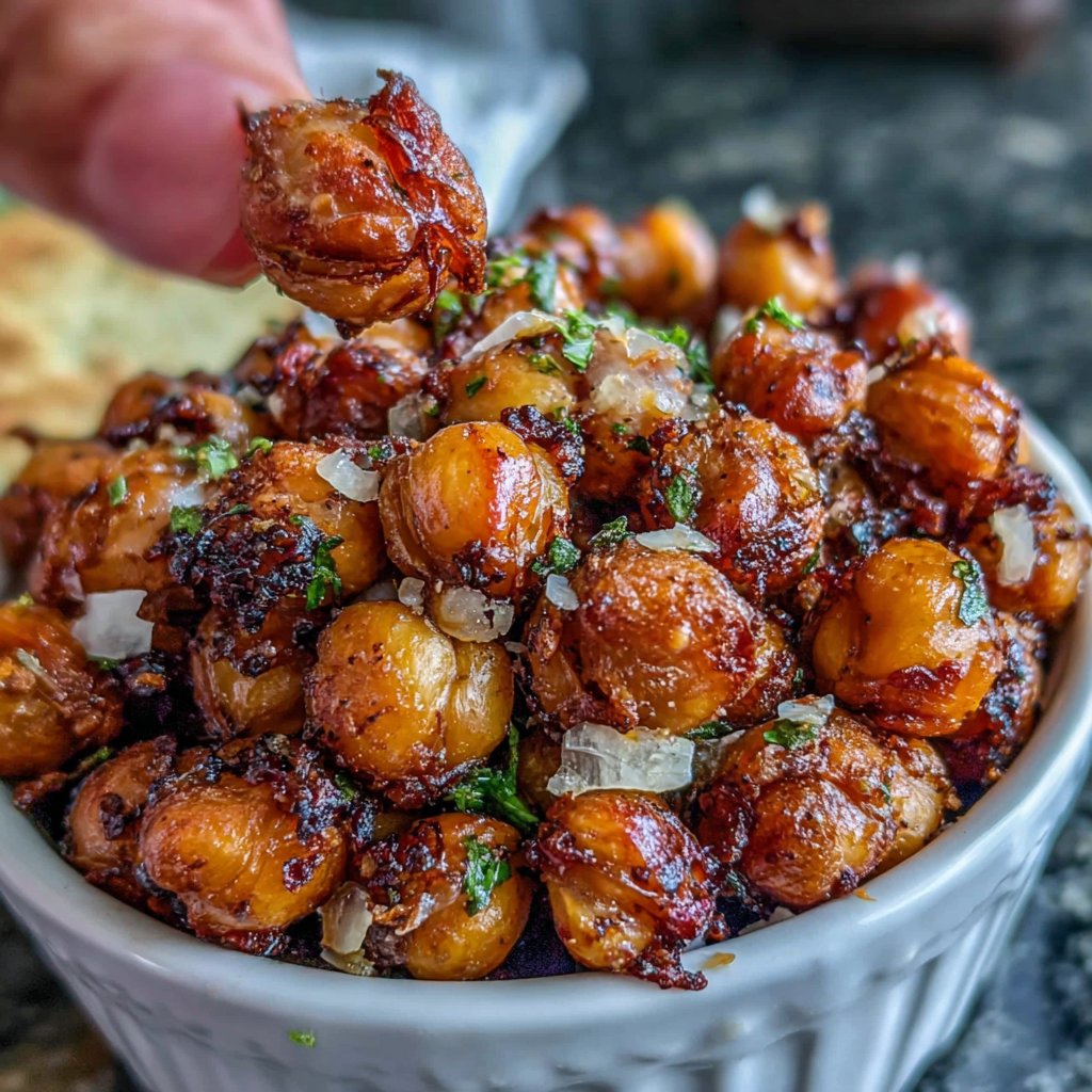 Garlic Roasted Chickpeas Snack